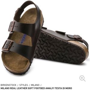 Birkenstock Milano leather sandals Brown women's 39 250 8 8.5